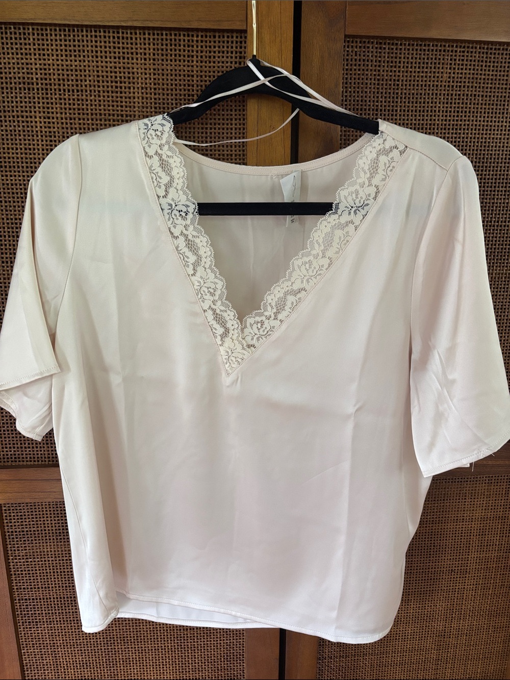 Joie Women’s Blush Lace-Trim V-Neck Blouse